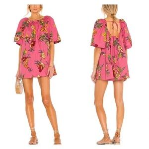 EUC | Free People | Floral Cotton Printed Tunic Mini Dress In Sunrise Combo M